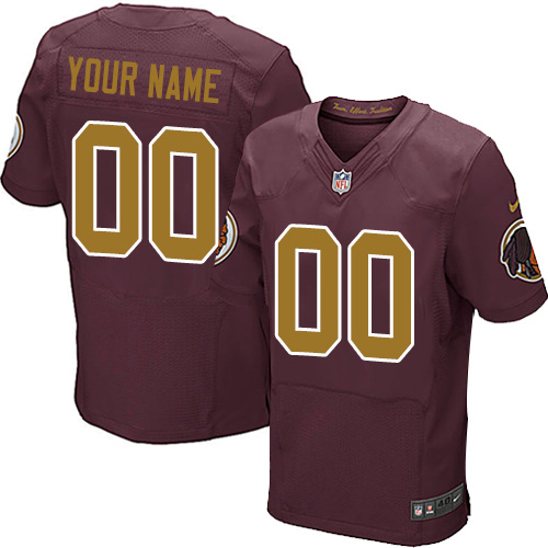 Men's Elite Nike Jersey Burgundy Red Alternate - Customized 80th Anniversary NFL Washington Redskins